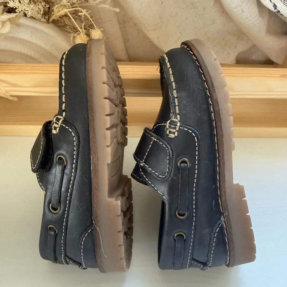 Kids  Leather Velcro Dress Loafers